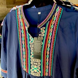 NWT sheer blouse navy